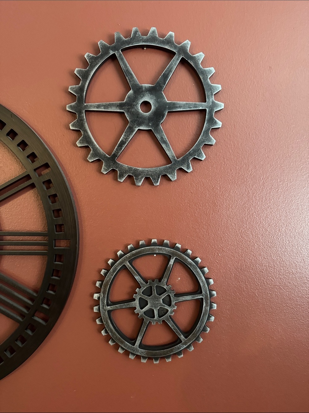 Industrial Metal Gear Wall Decor - Silver 2 gears